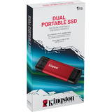 Kingston Dual Portable 1 TB, Externe SSD rot/schwarz