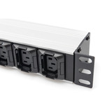 Digitus Steckdosenleiste 19" PDU mit Aluminiumprofil, 10-fach, 8x C13, 2x C19 schwarz/aluminium, 2 Meter Kabel, 1 HE, 1-phasig 16A, Kaltgerätestecker C20
