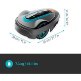 GARDENA Mähroboter smart SILENO city 600m² Set grau/türkis, Li-Ionen Akku 2,1Ah, mit smart Gateway, LONA-Technologie