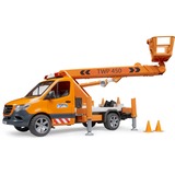 bruder 02679 Mercedes Benz Sprinter Arbeitsbühne, Modellfahrzeug inkl. Light + Sound Modul
