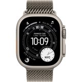 Apple Watch Ultra 3, Smartwatch titan, 49 mm, Milanaise Armband Titan Natur L, Titangehäuse, Cellular