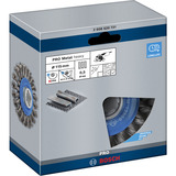Bosch PRO Metal heavy X-LOCK Scheibenbürste, Ø 115mm, gezopft 0,5mm Stahldraht, für X-LOCK Winkelschleifer