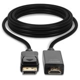 Lindy Adapterkabel DisplayPort > HDMI 10,2 Gbit/s schwarz, 3 Meter