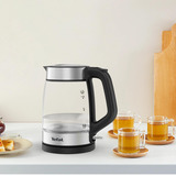 Tefal KI6058 Glas, Wasserkocher transparent/silber, 2.200 Watt, 1,7 Liter
