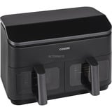 Cosori Heißluftfritteuse Dual Basket CAF-R901-AEU schwarz, 1.750 Watt, 2 Körbe je 4,25 Liter, mit Sichtfenster