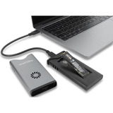 DeLOCK USB-C 40 Gbps für M.2 NVMe PCLe SSD mit Lüfter, Laufwerksgehäuse grau/schwarz, werkzeugfrei