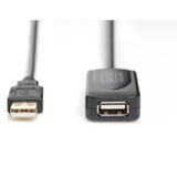 Digitus Aktives USB 2.0 Verlängerungskabel, 5 Meter schwarz, Repeater Kabel