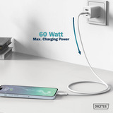 Digitus USB 2.0 Silikon-Anschlusskabel USB-C > USB-C weiß, 0,5 Meter, PD, Laden mit bis zu 60 Watt