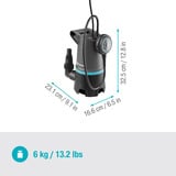 GARDENA Schmutzwasser-Tauchpumpe 20000 BASIC, Tauch- / Druckpumpe grau/schwarz, 550 Watt