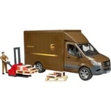 bruder 02678 MB Sprinter UPS mit Fahrer und Zubehör, Modellfahrzeug braun