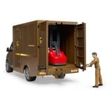 bruder 02678 MB Sprinter UPS mit Fahrer und Zubehör, Modellfahrzeug braun