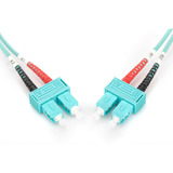 Digitus LWL Patchkabel, Duplex, SC > SC Stecker, Multimode OM3 türkis, 1 Meter