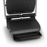 Tefal Optigrill Deluxe GC707D, Kontaktgrill silber/schwarz, 2.000 Watt