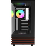 Thermaltake View 270 Plus WS ARGB Black, Tower-Gehäuse schwarz/holz, Tempered Glass x 2, Holz-Struktur