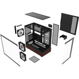 Thermaltake View 270 Plus WS ARGB Black, Tower-Gehäuse schwarz/holz, Tempered Glass x 2, Holz-Struktur