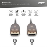 Digitus DisplayPort AOC Hybrid Glasfaserkabel, UHD 8K schwarz, 20 Meter