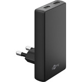 goobay USB-C PD GaN 90° Dual-Schnelladegerät schwarz, 65 Watt