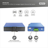 Digitus Industrieller 16+2-Port L2 managed Gigabit Ethernet PoE, Switch 