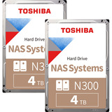 UGREEN DXP2800 Bundle mit 2x Toshiba N300 4 TB (MN10ADA400ES), NAS grau/schwarz