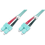Digitus LWL Patchkabel, Duplex, SC > SC Stecker, Multimode OM3 türkis, 2 Meter