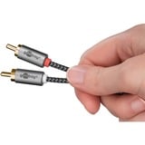 goobay Plus Audio Adapterkabel AUX 3,5mm Klinke > Stereo-Cinch Stecker schwarz/silber, 3 Meter