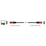 DeLOCK USB 3.2 Gen 1 Verlängerungskabel, USB-A Stecker > USB-A Buchse schwarz/rot, 5 Meter, SuperSpeed