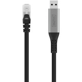 Digitus USB-A 3.2 Gen1 > RJ-45 Ethernet Kabel, 1Gbit/s, Adapter schwarz, 15 Meter, 10/100/1.000Mbit/s