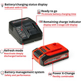 EINHELL Professional Akku-Winkelschleifer AXXIO 18/125, 18Volt rot/schwarz, Li-Ion Plus Akku 4,0Ah