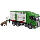 bruder 03548 Scania Super 560R Tiertransport-LKW, Modellfahrzeug inkl. 1 Rind