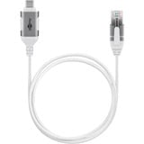 goobay Ethernet-Adapterkabel USB-C 3.2 Gen2 > RJ-45, Slim weiß, 15 Meter