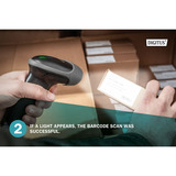 Digitus 2D Barcode Handscanner, Barcode-Scanner schwarz, mit Halterung, QR-Code kompatibel