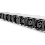 Digitus Basis IT PDU mit Aluminiumprofil, 27-fach, 24x C13, 3x C19, Steckdosenleiste schwarz/aluminium, 3 Meter Kabel, 3-phasig 16A, IEC309 16A Stecker