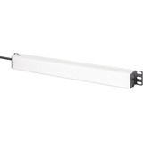 Digitus Steckdosenleiste 19" PDU mit Aluminiumprofil, 7-fach schwarz/aluminium, 2 Meter Kabel, 1 HE, mit Netzfilter und Überspannungsschutz
