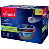 Vileda H2PrO Spin Mop Set, Bodenwischer schwarz/rot, mit Zweitanksystem und Teleskopstiel