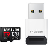 Samsung T9 microSDXC 128 GB, Speicherkarte schwarz, mit USB-Kartenleser