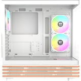 Thermaltake View 270 Plus WS ARGB Snow White, Tower-Gehäuse weiß/holz, Tempered Glass x 2, Holz-Struktur