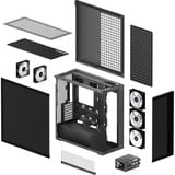 ARCTIC Xtender Mirror Black Design, Tower-Gehäuse schwarz, Tempered Glass x 2 (verspiegelt)