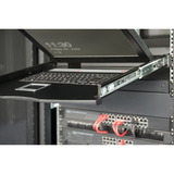 Digitus Modulare HD LCD KVM Konsole mit 19" TFT 16 Port VGA, KVM-Switch schwarz, deutsches Tastaturlayout, 16 Port VGA KVM-Switch, Touchpad