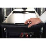Digitus Modulare HD LCD KVM Konsole mit 19" TFT 16 Port VGA, KVM-Switch schwarz, deutsches Tastaturlayout, 16 Port VGA KVM-Switch, Touchpad