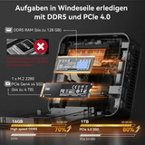 GEEKOM AX8 MAX, Mini-PC silber, Windows 11 Pro