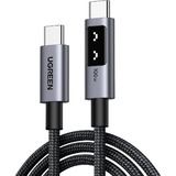 UGREEN Uno USB-C auf USB-C Kabel (100W) schwarz/grau, 1 Meter, PD 100 Watt, mit Display
