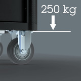 Wera 9705 Tool Rebel Werkstattwagen Stainless 1, mit Bestückung, Werkzeugwagen schwarz/silber, 177-teilig, im exklusiven Tool Rebel Design