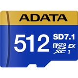 ADATA Premier Extreme microSDXC SD7.1 512 GB, Speicherkarte blau/gelb, SD7.1 Express, UHS-I U3, Class 10, V30, Nintendo Switch 2 Ready