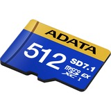 ADATA Premier Extreme microSDXC SD7.1 512 GB, Speicherkarte blau/gelb, SD7.1 Express, UHS-I U3, Class 10, V30, Nintendo Switch 2 Ready