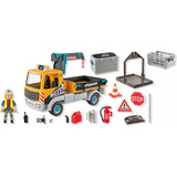 PLAYMOBIL 71750 Action Heroes Baustellen-LKW mit Kran, Konstruktionsspielzeug 