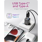 ICY BOX 2-Port USB 20W Steckerladegerät IB-PS1020-PD, USB-A + USB-C schwarz, PD 3.0 20W + QC 3.0 18W