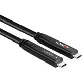 Lindy USB 3.2 Gen 1 & DP 1.4 Typ C Hybridkabel, Verlängerungskabel schwarz, 10m