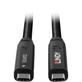 Lindy USB 3.2 Gen 1 & DP 1.4 Typ C Hybridkabel, Verlängerungskabel schwarz, 10m