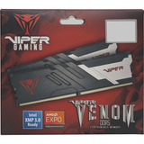Patriot DIMM 32 GB DDR5-6000 (2x 16 GB) Dual-Kit, Arbeitsspeicher schwarz, PVV532G600C30K, Viper Venom, INTEL XMP, AMD EXPO