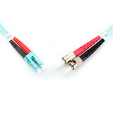 Digitus LWL Patchkabel, Duplex, LC > ST Stecker, Multimode OM3 türkis, 10 Meter
